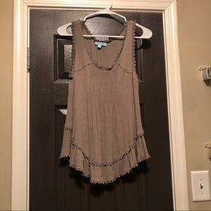 Sleeveless Army Green Blouse
